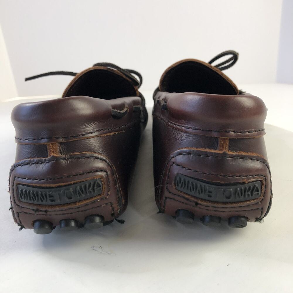 Minnetonka 698 Smooth Leather Driving Moccasin Women's 7.5 Shoes Red Brown READ - Picture 5 of 14